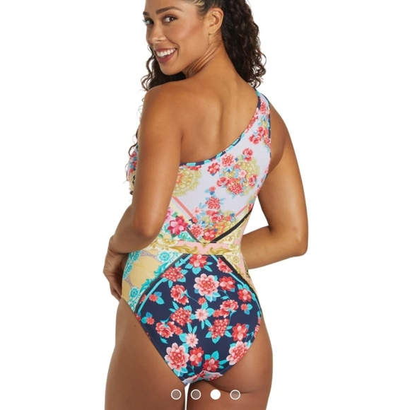**HP** Nwt Johnny Was Raina One Shoulder Swimsuit - Picture 3 of 14